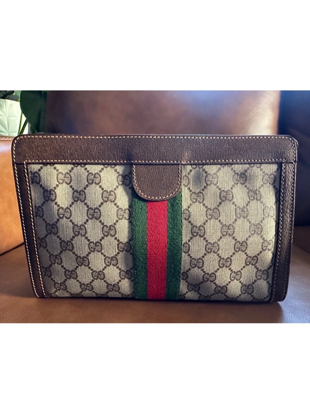 Vintage Gucci Sherry Line on GG Monogram Canvas Clutch